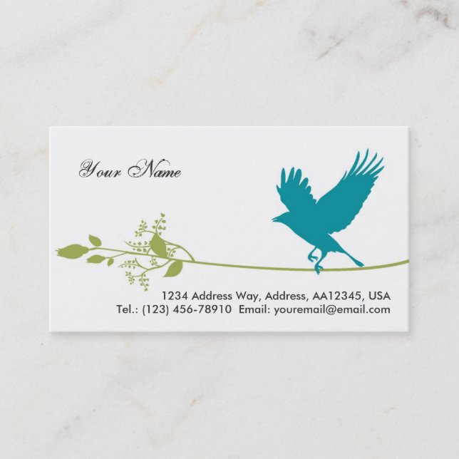 Bird Business Card (White) (Front)