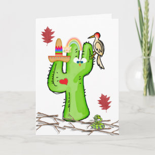 Bird Cactus Greeting Card