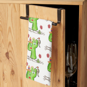 Bird Cactus Kitchen Hand Towel