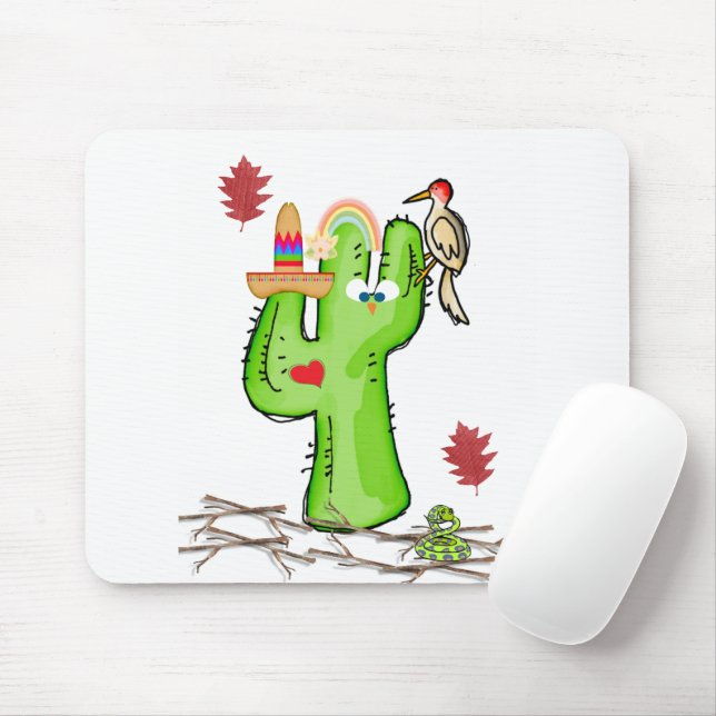 Bird Cactus Mouse Pad! Pad (With Mouse)