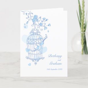 Bird cage blue wedding program