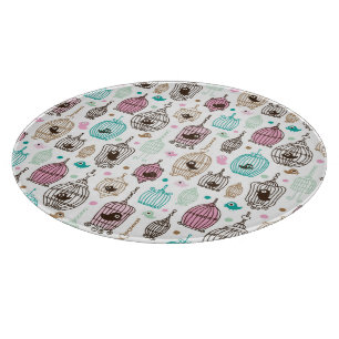 bird cage love kids background pattern cutting board