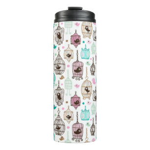 bird cage love kids background pattern thermal tumbler