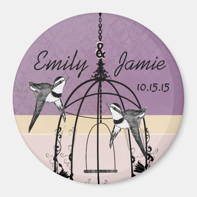 Bird Cage Wedding Magnets Customize for any Event (Front)