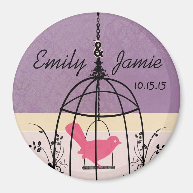 Bird Cage Wedding Magnets Customize for any Event (Front)