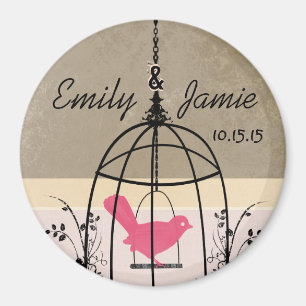 Bird Cage Wedding Stickers or Customize Magnet