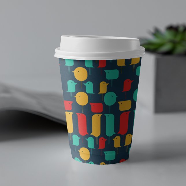 Bird Cartoon  Paper Cups (multicolor bird pattern kids,adult party stationery, birthday party use and throw paper cups)