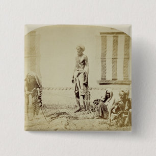Bird-Catchers, Low Caste Hindus in Delhi, 19th cen 2 Inch Square Button