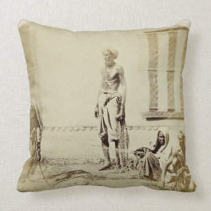 Bird-Catchers, Low Caste Hindus in Delhi, 19th cen Throw Pillow