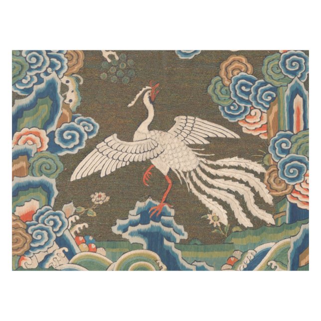 Bird Chinese Antique Decor Tablecloth (Front (Horizontal))