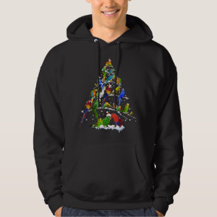 Bird Christmas Tree Funny Bird Lovers X-mas Hoodie
