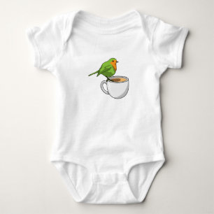 Bird Coffee Cup Baby Bodysuit