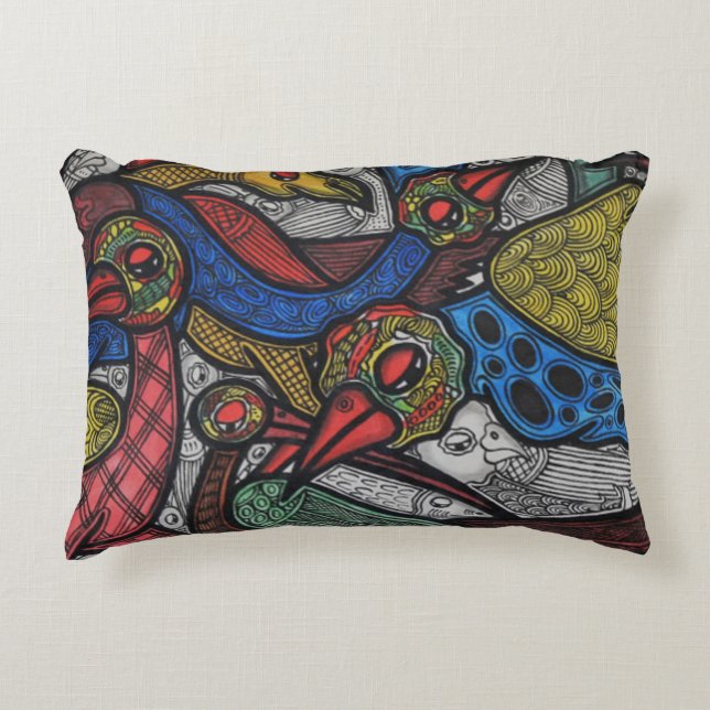 Bird conference decorative pillow (Front)
