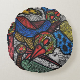 Bird conference round pillow