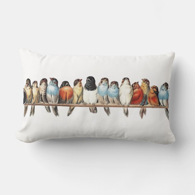 Bird Cottage French Farmhouse Country Throw Pillow (Front)