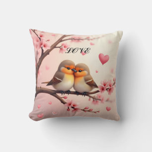 Bird Couple Love Throw Pillow