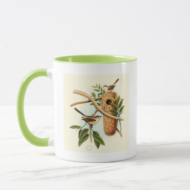 Bird Couple on a Nest Perched on a Branch Mug (Left)