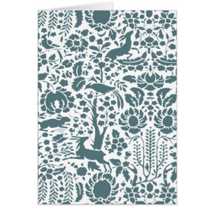 Bird, Deer, tree folk pattern