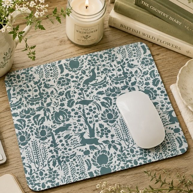 Bird, Deer, tree folk pattern Mouse Pad (Creator Uploaded)