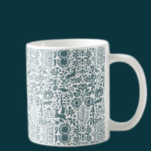 Bird, Deer, tree vintage  folk pattern Coffee Mug