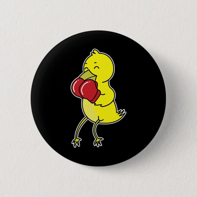 Bird Does Boxing  2 Inch Round Button (Front)