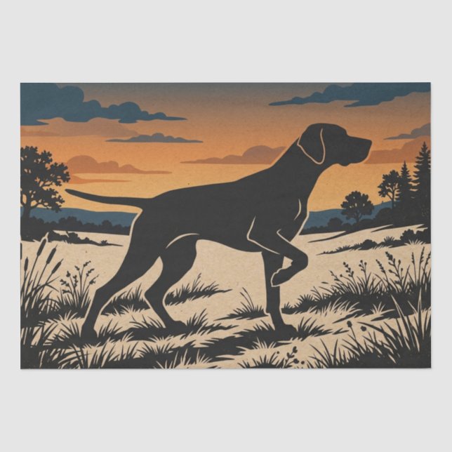Bird-Dog Silhouette Tissue Paper (Front)