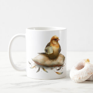 Bird Drinks Coffee: A Whimsical Morning Delight ☕ Coffee Mug