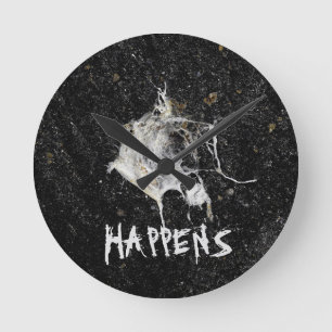 Bird Dropping. Funny and Cool Round Clock