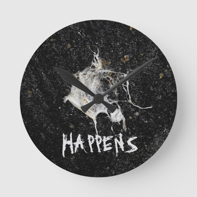 Bird Dropping. Funny and Cool Round Clock (Front)