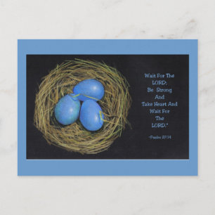 Bird Eggs in Nest: Bible Verse from Psalms Postcard