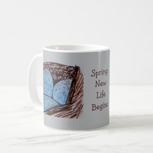 Bird Eggs- Spring New Life Begins Coffee Mug (Front Left)