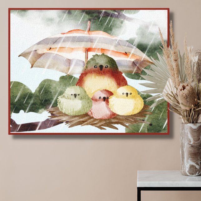 Bird Family | Shelter from the Storm Canvas Print (Creator Uploaded)