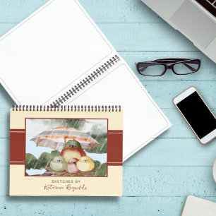 Bird Family Shelter from the Storm Personalized Notebook
