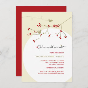 Bird Family We've Moved Nest Housewarming Party Invitation