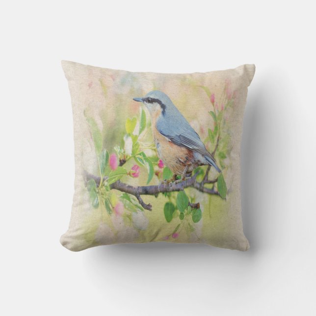 Bird Fanatic Throw Pillow (Front)