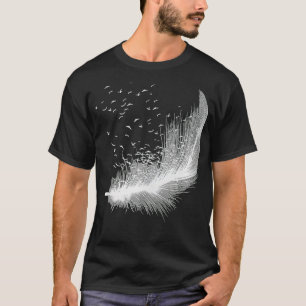 Bird Feather Silhouette Image Birdwatcher Birdwatc T-Shirt