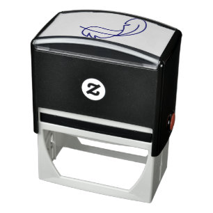 Bird feather white background self-inking stamp