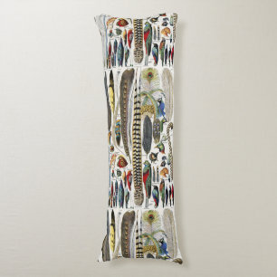 Bird Feather Wildlife Antique Feathers Art Nouveau Body Pillow