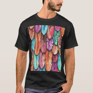Bird feathers, watercolor, seamless pattern. T-Shirt