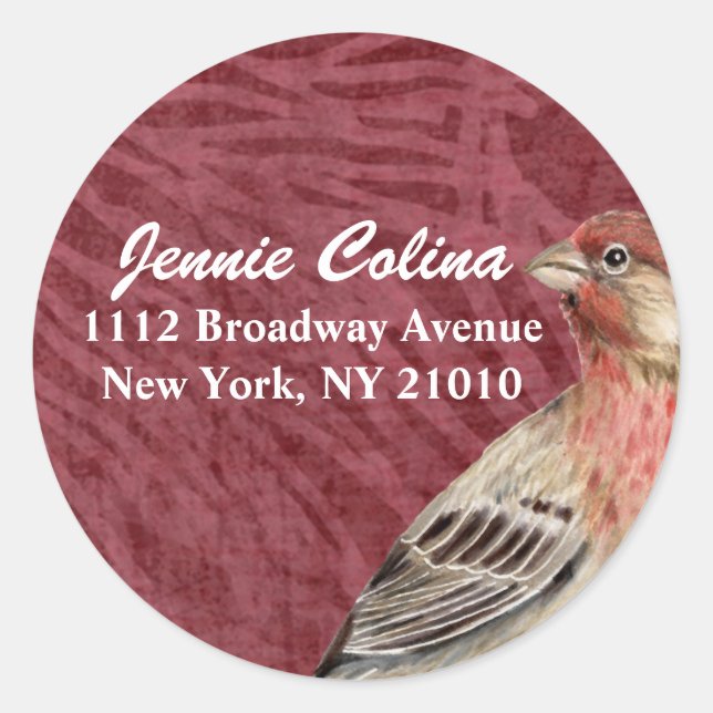 Bird & Floral Address Label (Front)