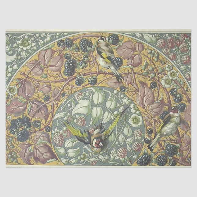 Bird & Floral Berry Deoupage Paper (Front)