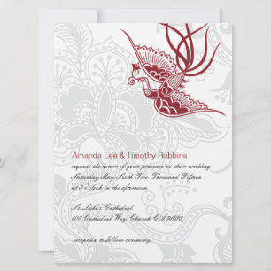 Bird & Floral Wedding Invitation