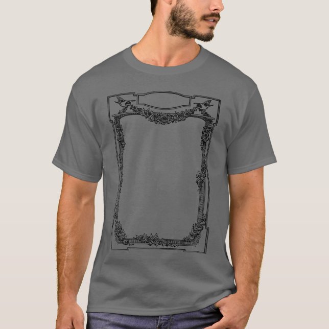 Bird Flower Frame retro T-Shirt (Front)