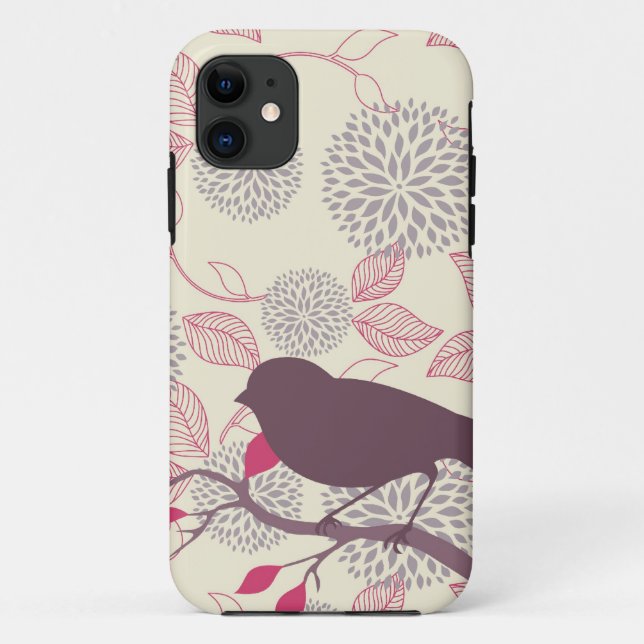 Bird & Flower iPhone Case (Back)