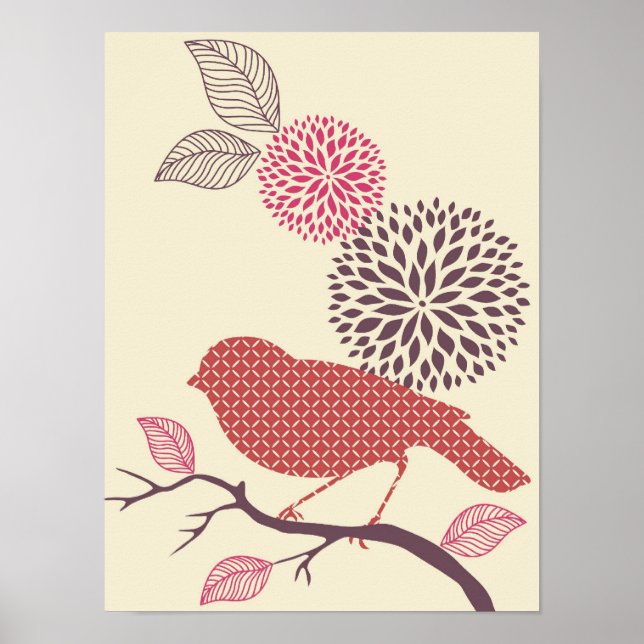 Bird & Flower Poster (Devant)