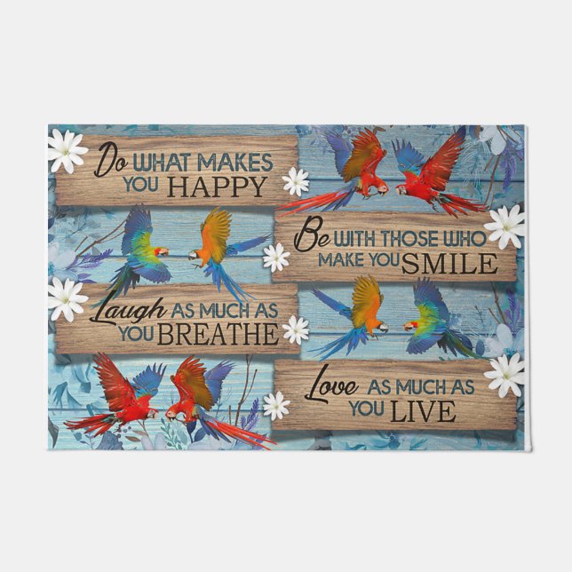 Bird Flowers Doormat, Cute Quotes  Doormat (Front)