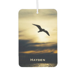 Bird Flying Silhouette Sunset Personalised Air Freshener
