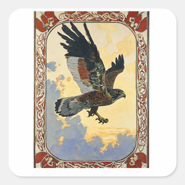 Bird flying  square sticker (Front)