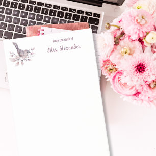 Bird From The Desk Of Watercolor Nature Art Sticky Post-it Notes