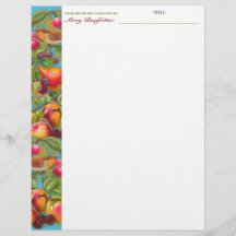 Bird fruit personalized recipe letterhead